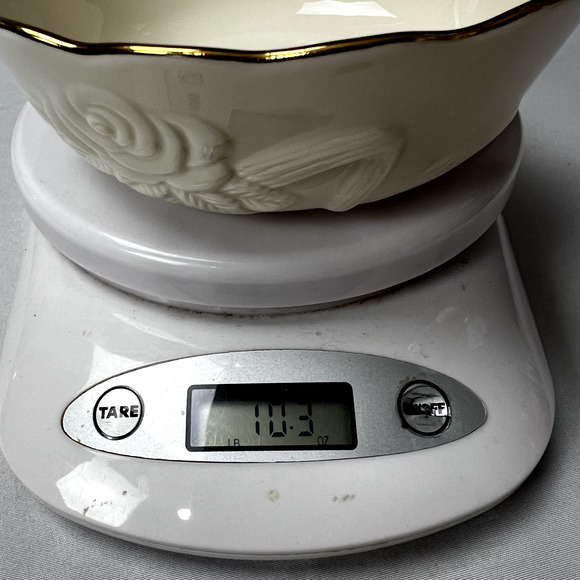 LENOX Bowl Rose‎ Blossom Pattern 24 KT Gold Trim Scallop Edge 6" Wide 2" Tall - Picture 9 of 9